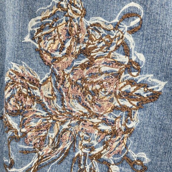 Vintage 90's Westport High-rise Wide Leg Jeans 20W Embordered Stonewash Hippy - Picture 7 of 15